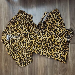 🔥Urban Outfitters Leopard Print Wrap Dress Romper in Golden Yellow & Black
